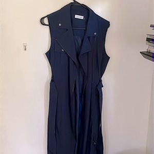 Sleeveless zipper down utility dress